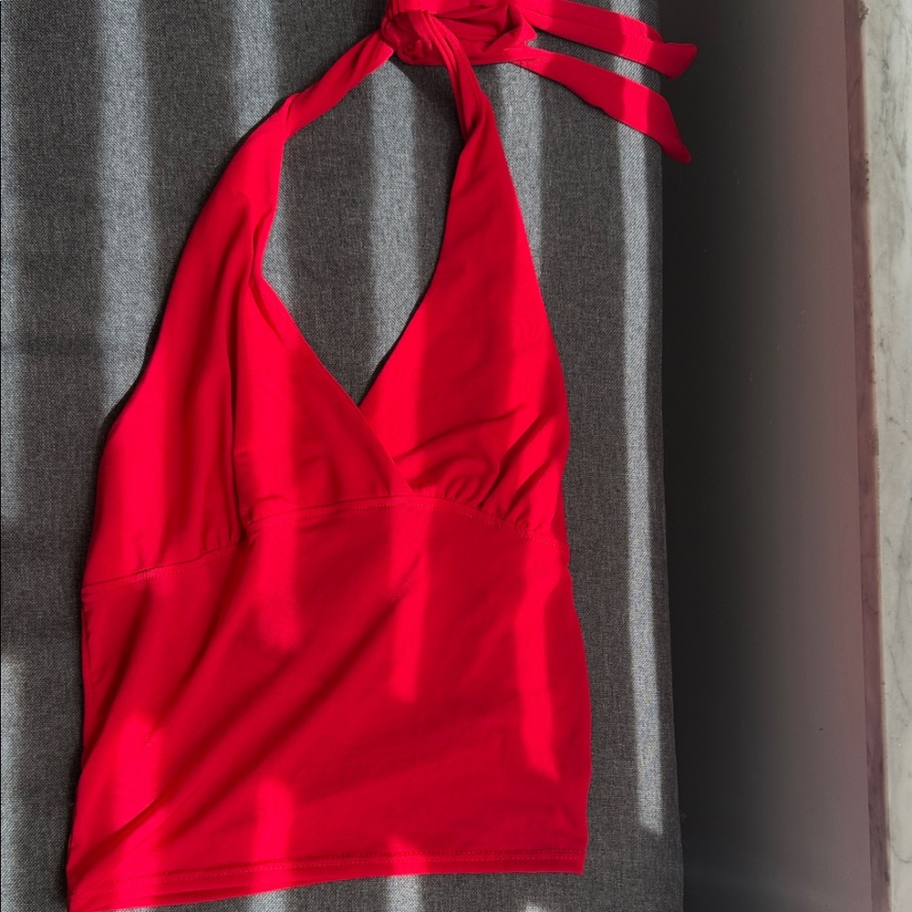 Red Halter Tank Top - Women